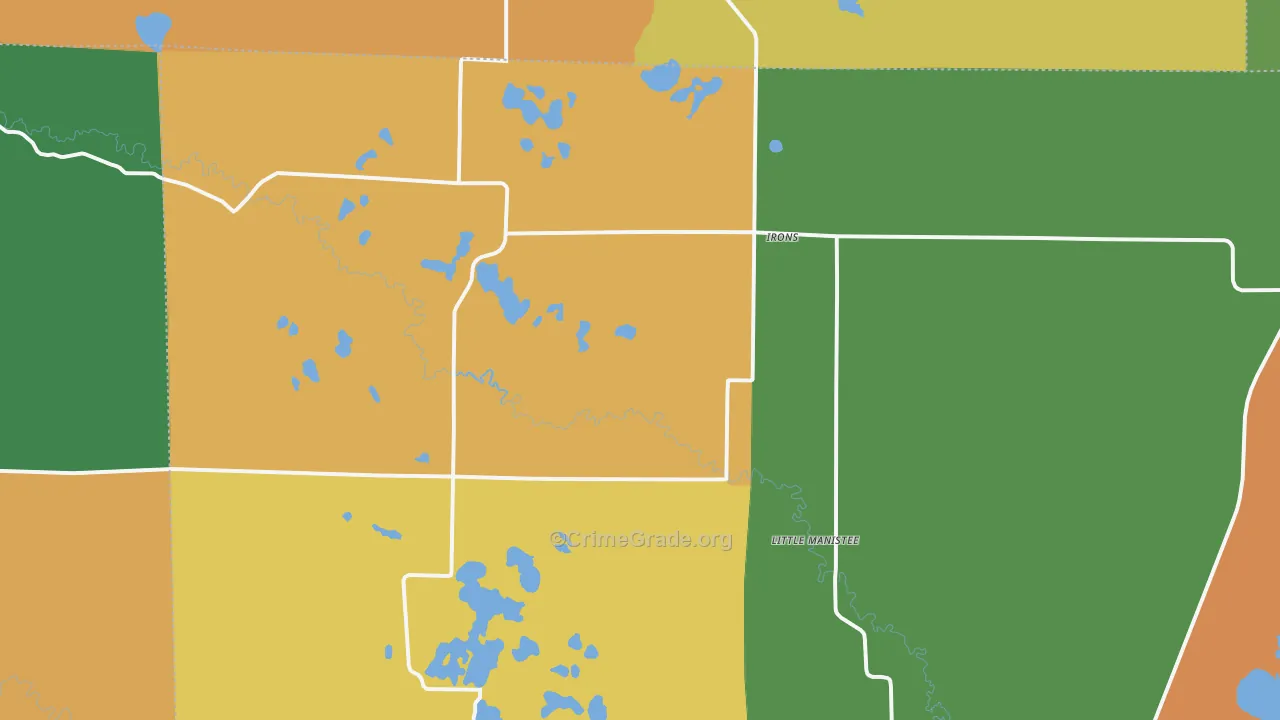 Irons, MI Map of Murder Rates