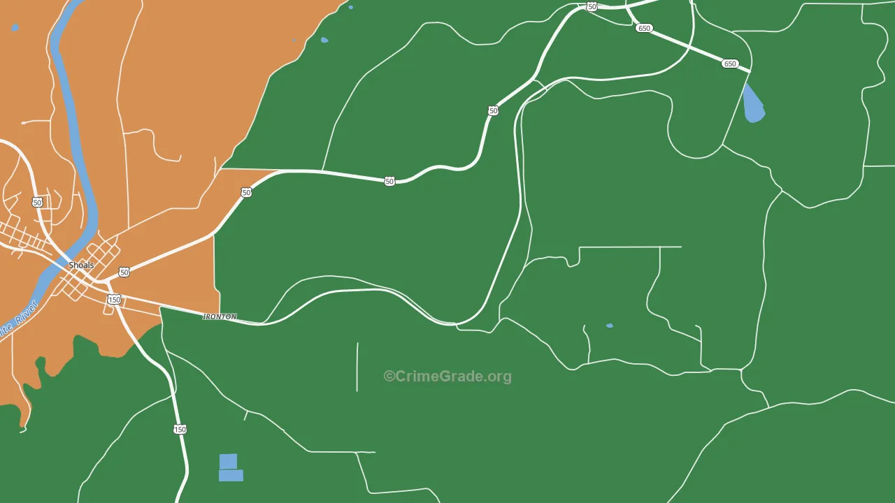 Ironton, IN Map of Murder Rates