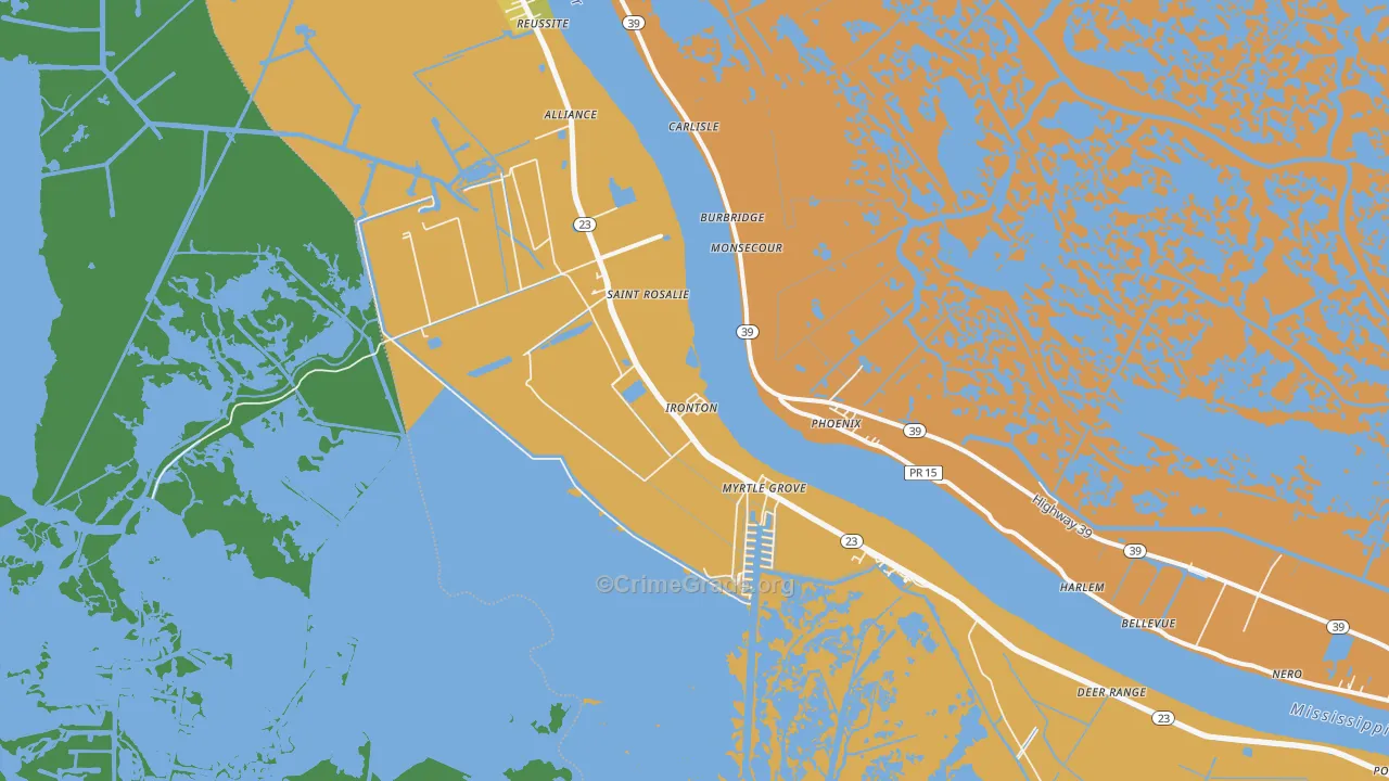 Ironton, LA Map of Murder Rates