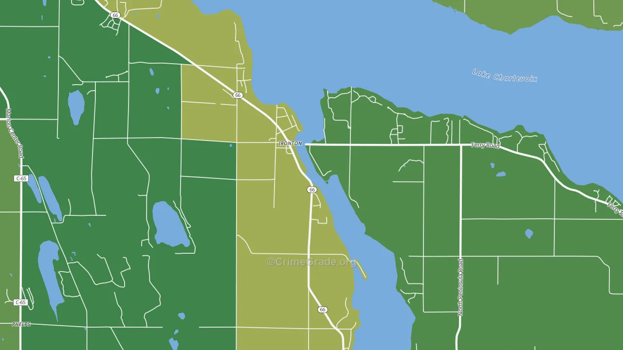 Ironton, MI Map of Murder Rates