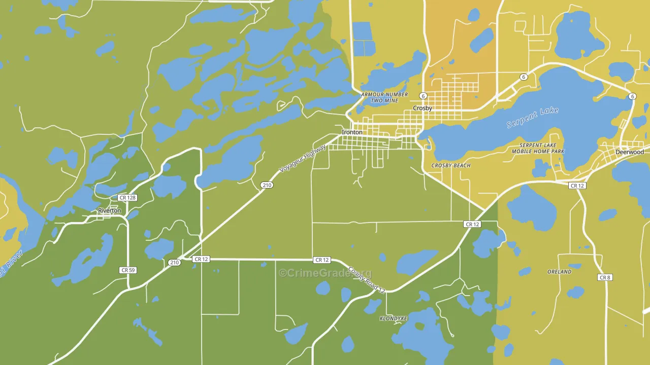 Ironton, MN Map of Murder Rates