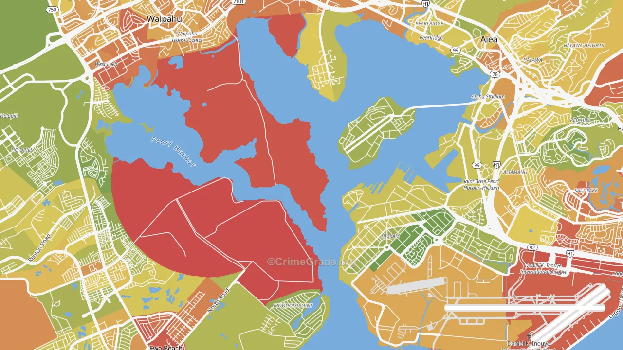 Iroquois Point, HI Map of Murder Rates