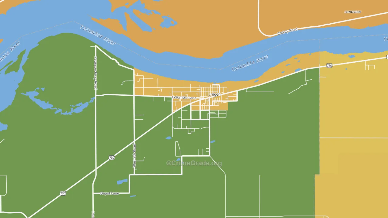 Irrigon, OR Map of Murder Rates