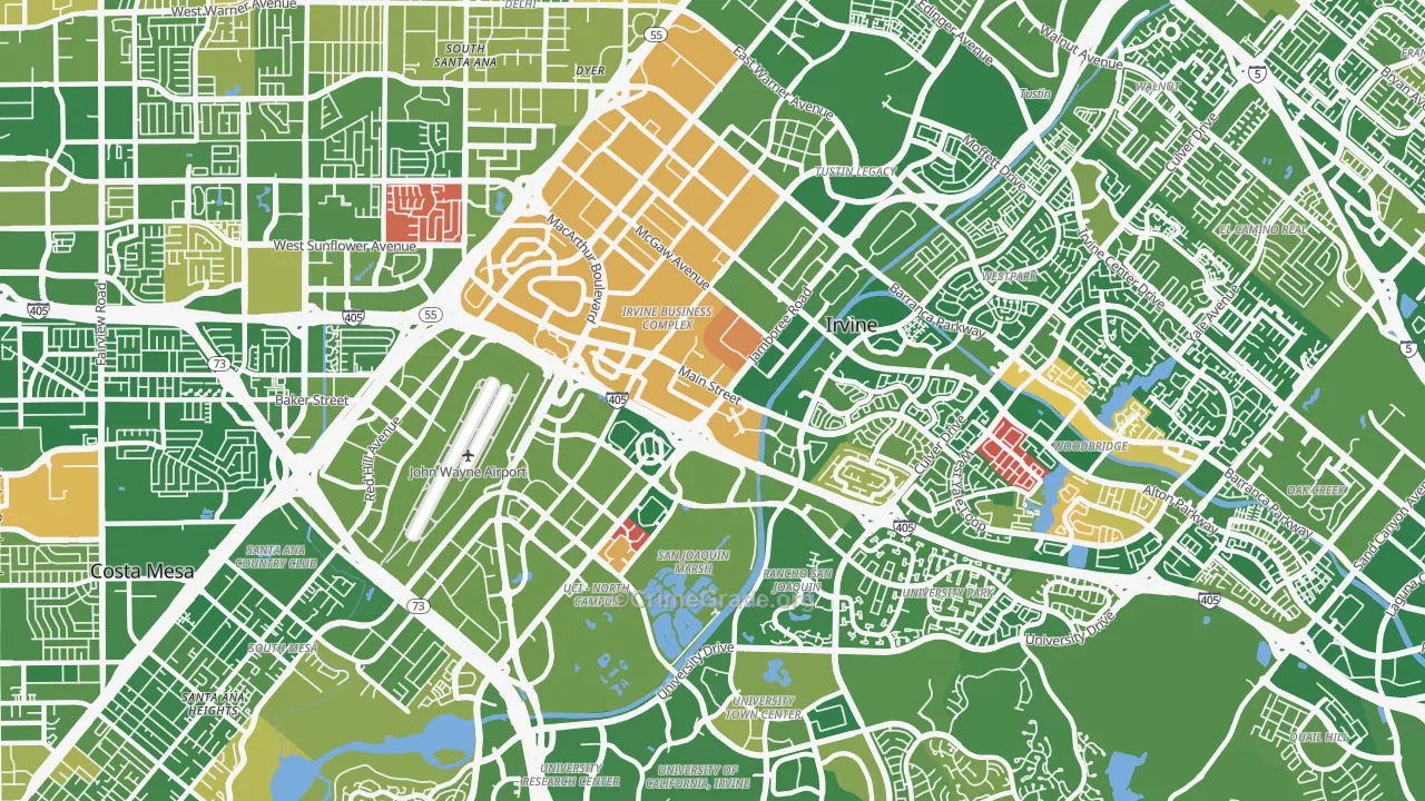 Irvine Business Complex, Irvine, CA Map of Murder Rates