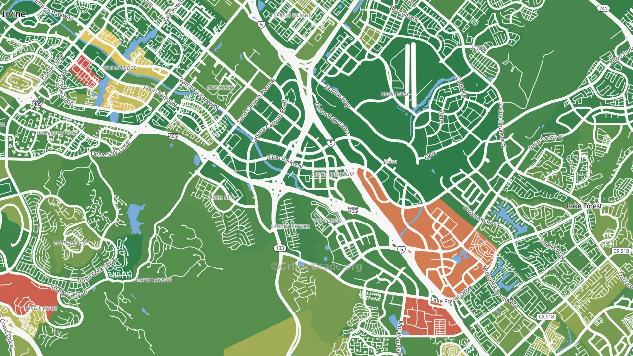 Irvine Health and Science Complex, Irvine, CA Map of Murder Rates