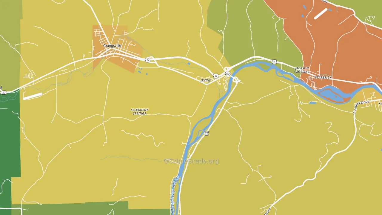 Irvine, PA Map of Murder Rates