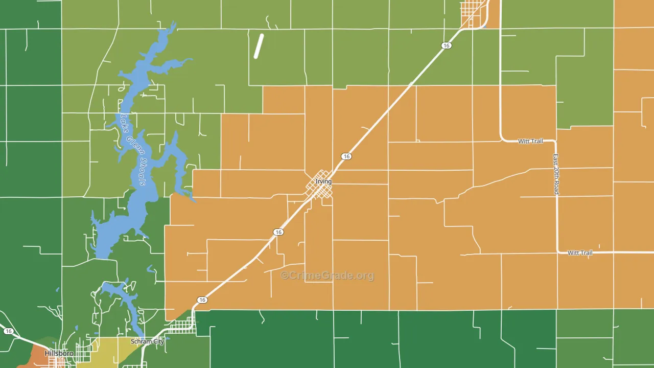 Irving, IL Map of Murder Rates