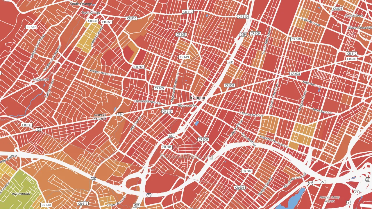 Irvington, NJ Map of Murder Rates