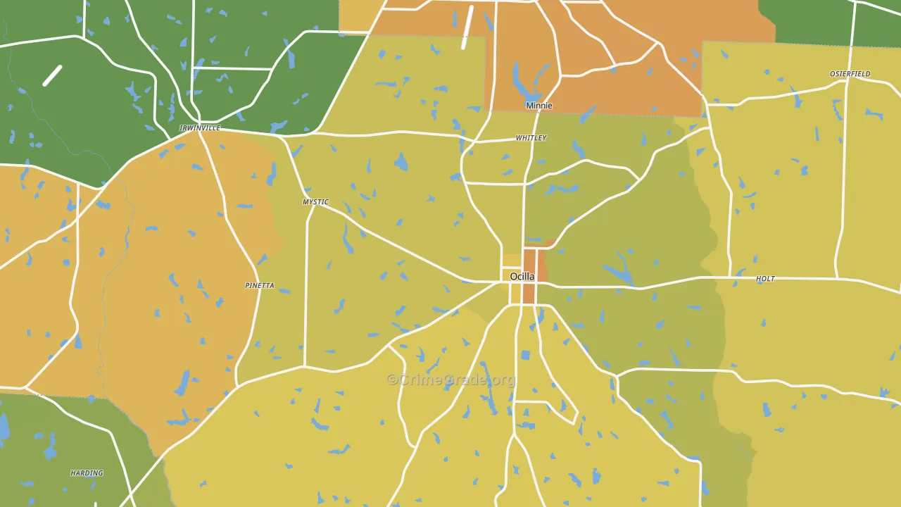 Irwin County, GA Map of Murder Rates