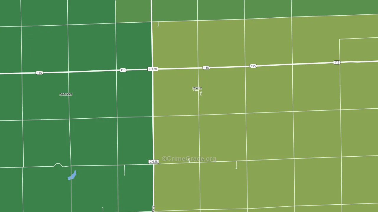 Irwin, IL Map of Murder Rates