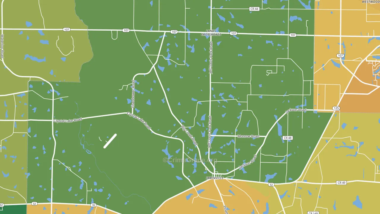 Irwinville, GA Map of Murder Rates