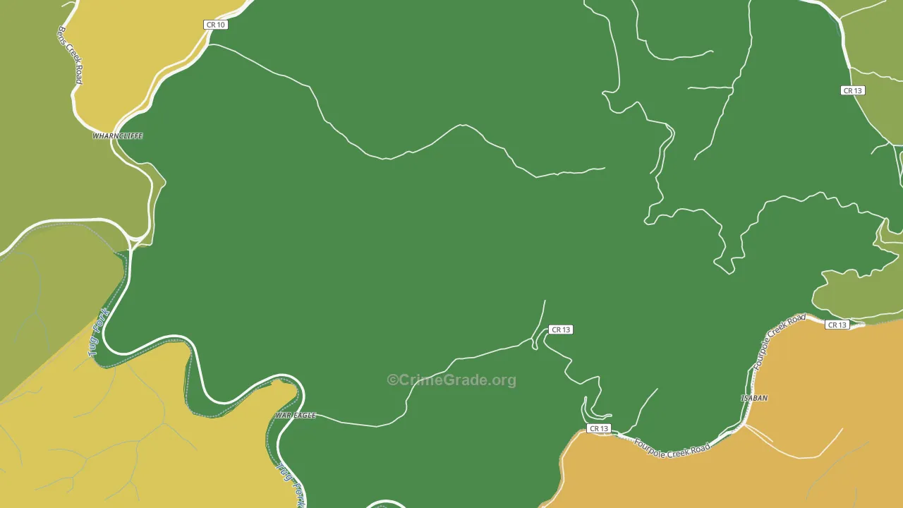 Isaban, WV Map of Murder Rates