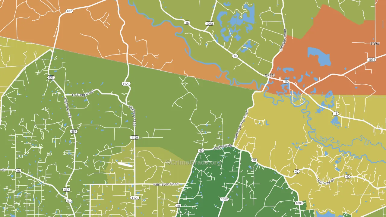 Isabel, LA Map of Murder Rates