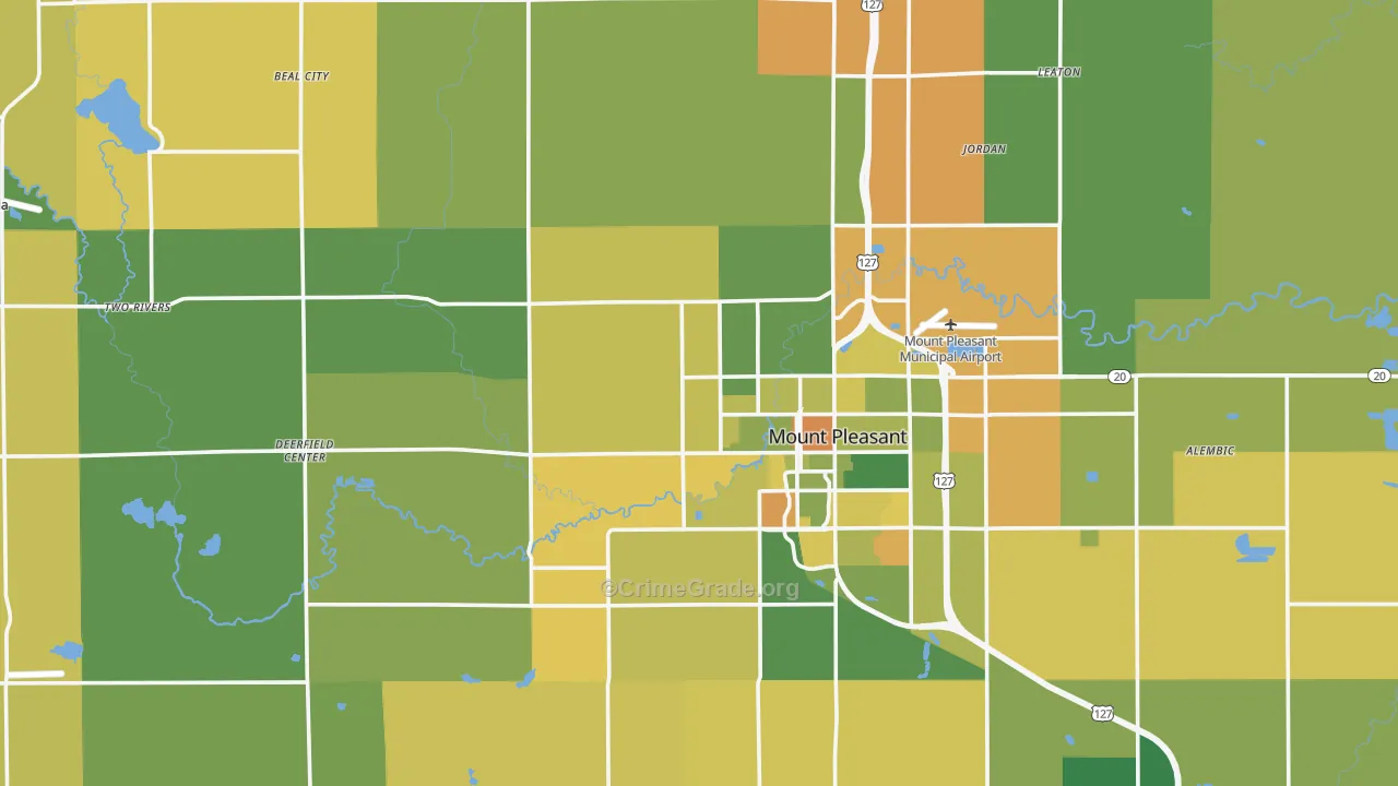 Isabella County, MI Map of Murder Rates