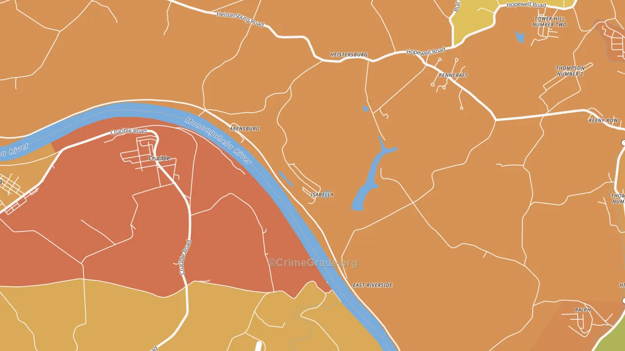 Isabella, PA Map of Murder Rates
