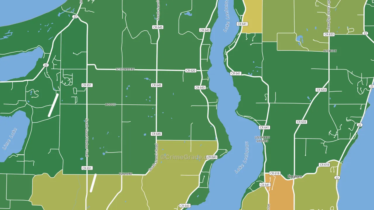 Isadore, MI Map of Murder Rates