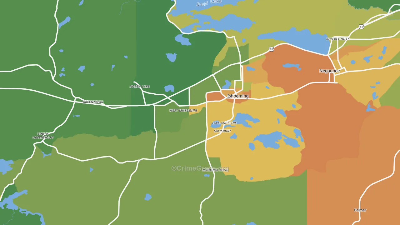 Ishpeming, MI Map of Murder Rates