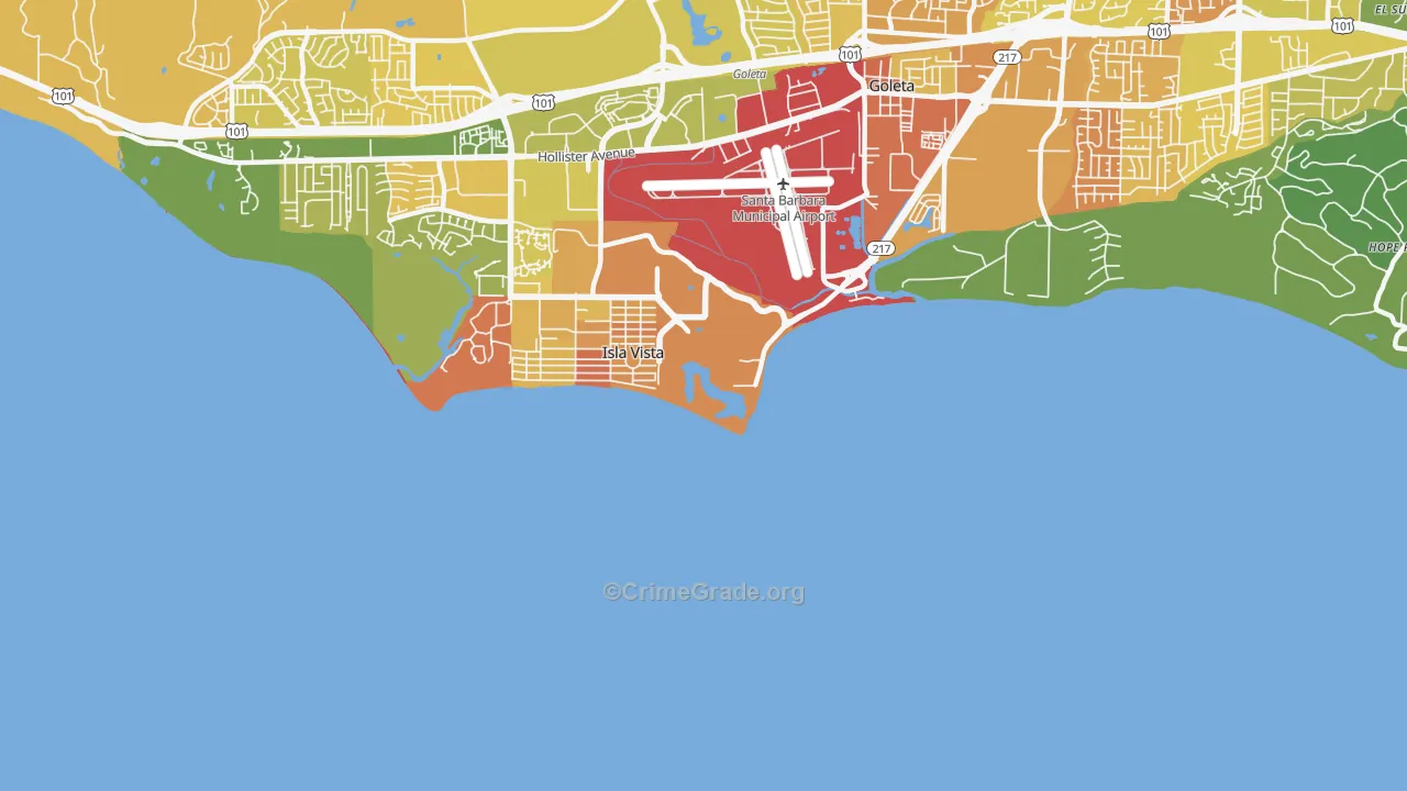 Isla Vista, CA Map of Murder Rates