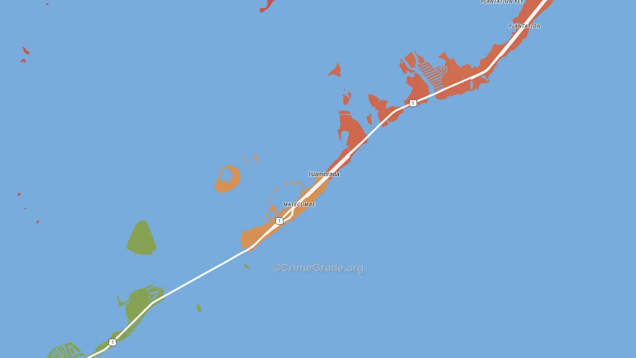 Islamorada, FL Map of Murder Rates
