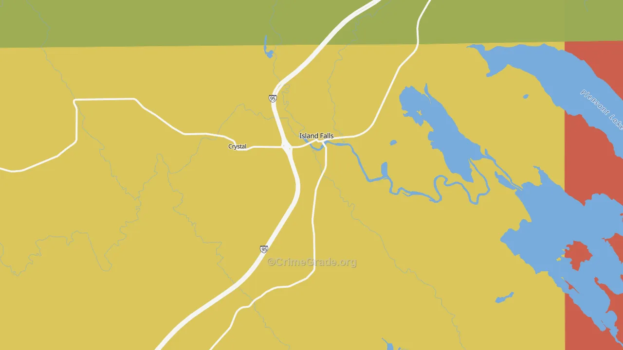Island Falls, ME Map of Murder Rates