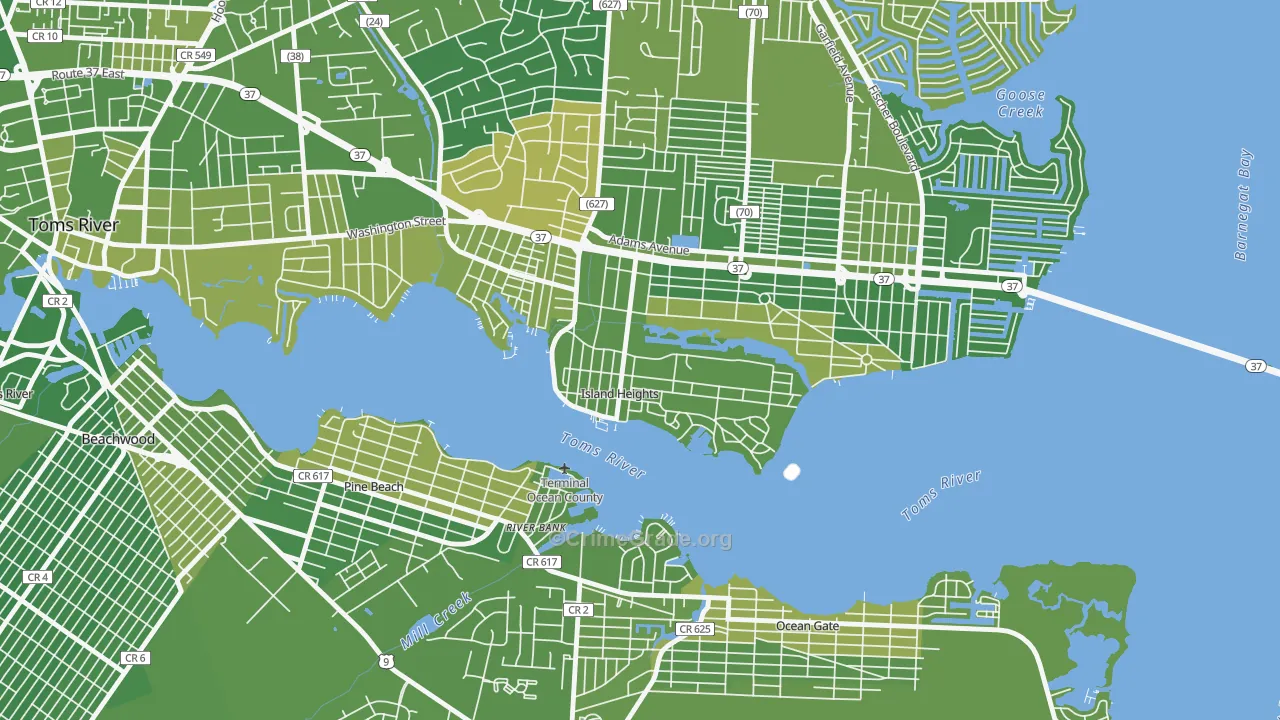 Island Heights, NJ Map of Murder Rates