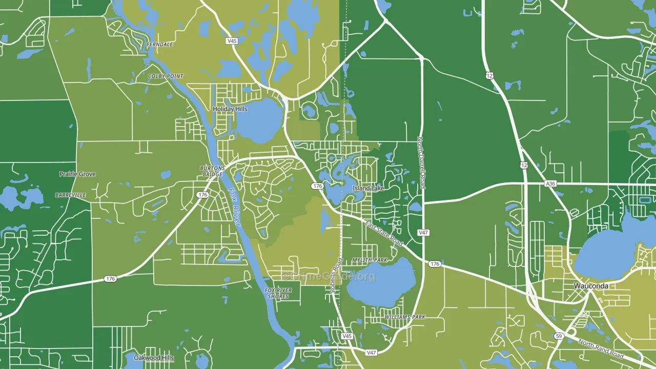 Island Lake, IL Map of Murder Rates