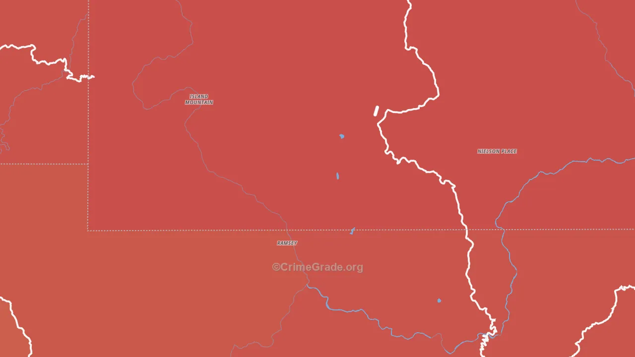 Island Mountain, CA Map of Murder Rates