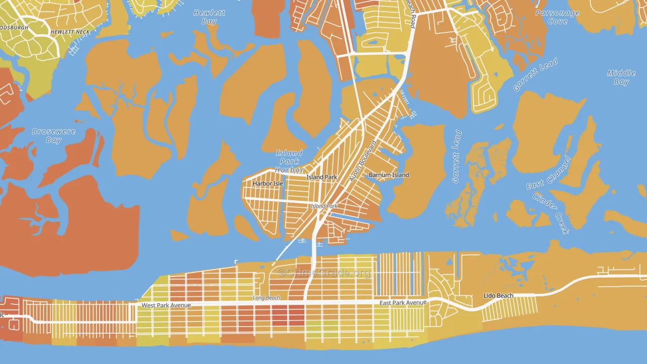 Island Park, NY Map of Murder Rates