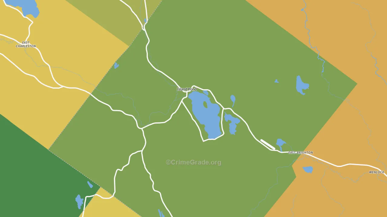 Island Pond, VT Map of Murder Rates