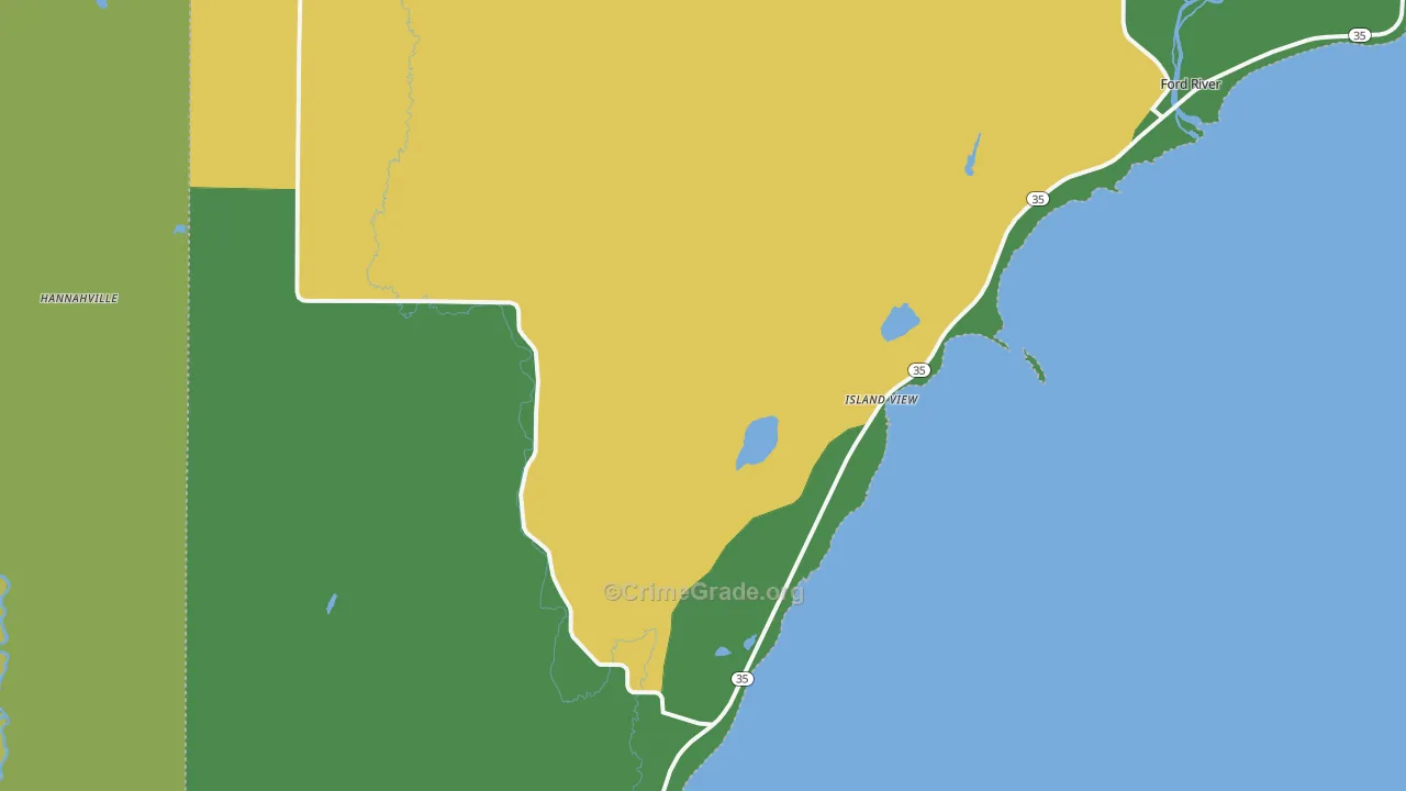 Island View, MI Map of Murder Rates