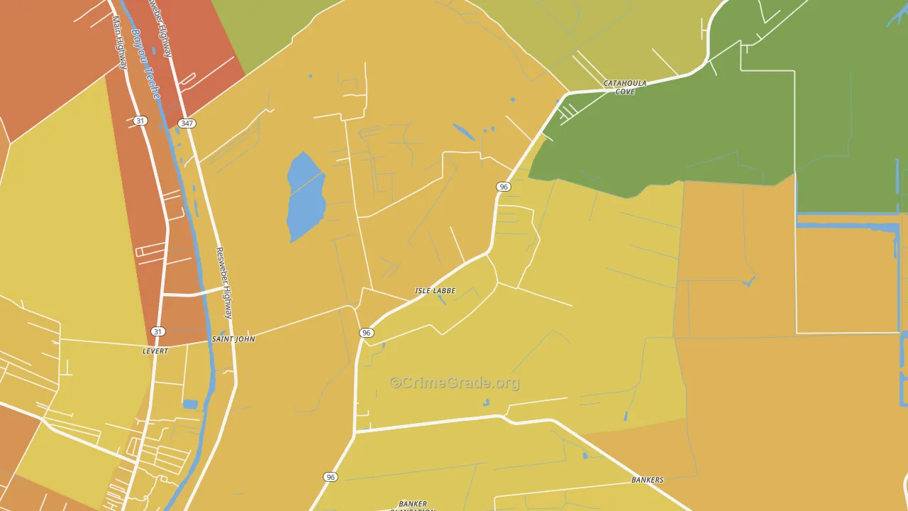 Isle Labbe, LA Map of Murder Rates