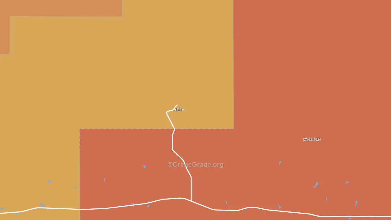 Ismay, MT Map of Murder Rates