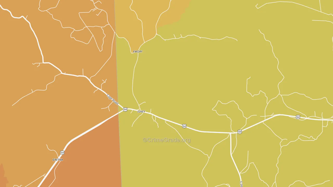 Isney, AL Map of Murder Rates