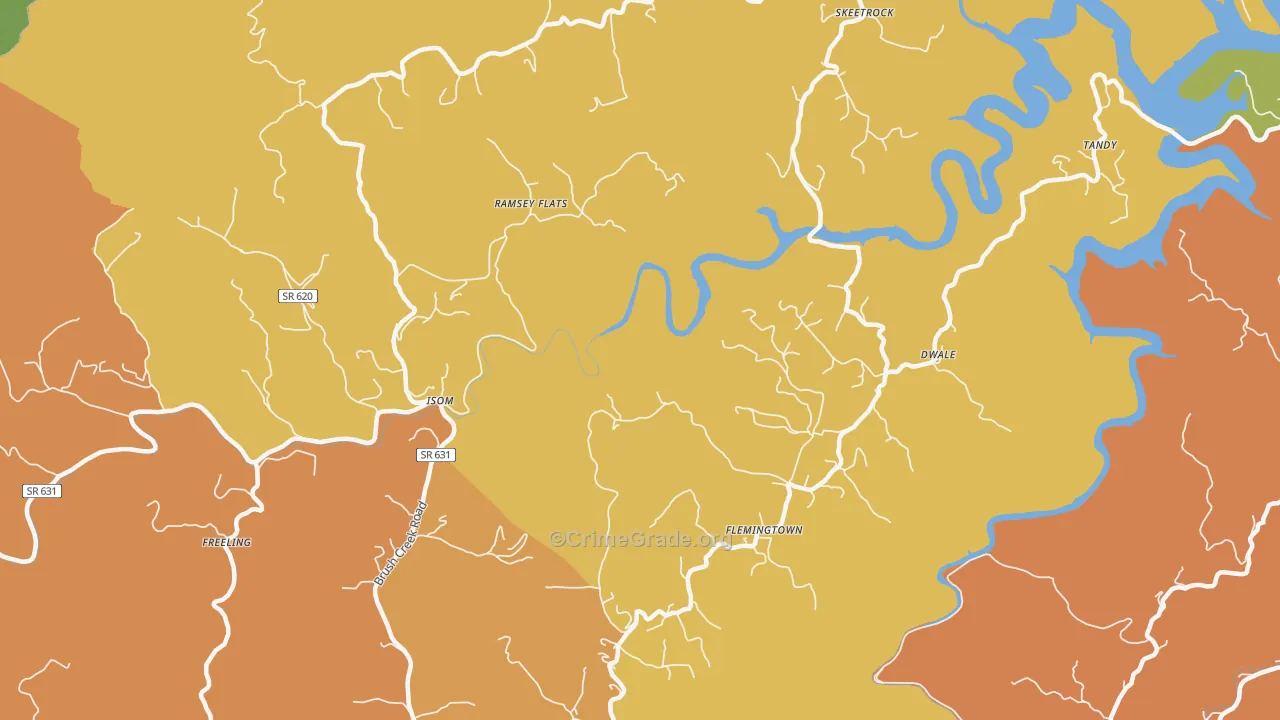 Isom, VA Map of Murder Rates
