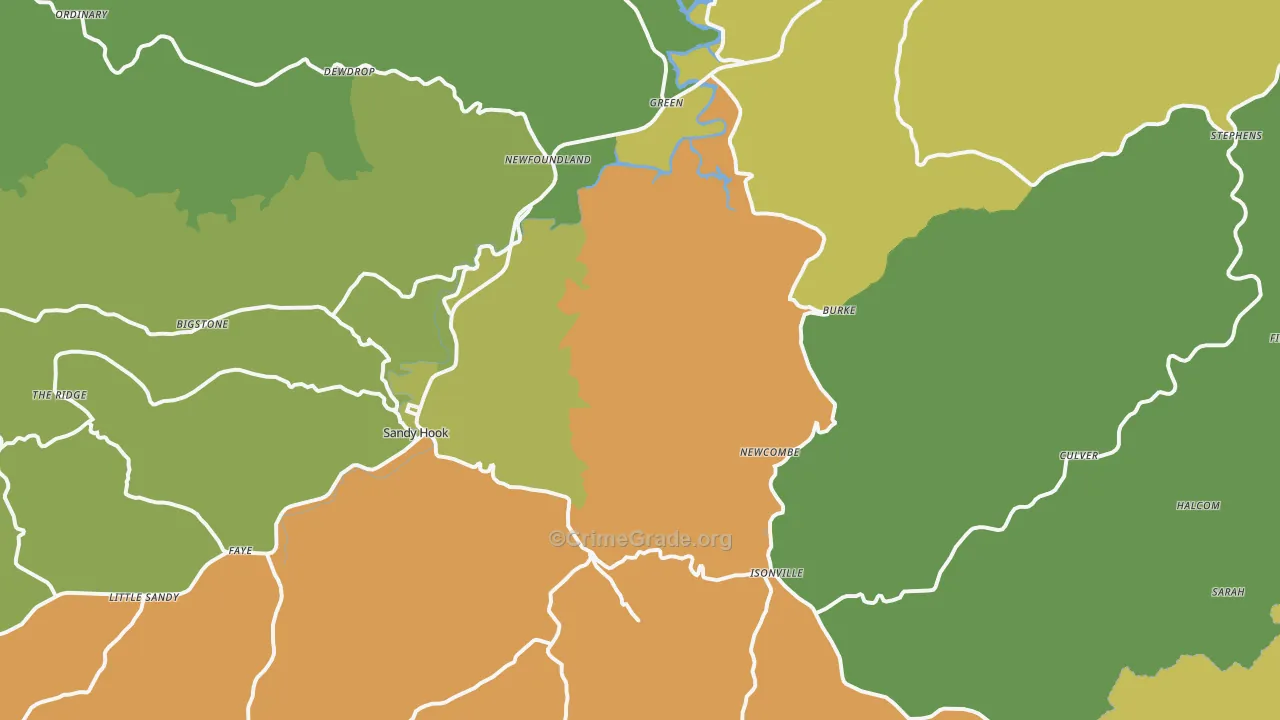 Isonville, KY Map of Murder Rates