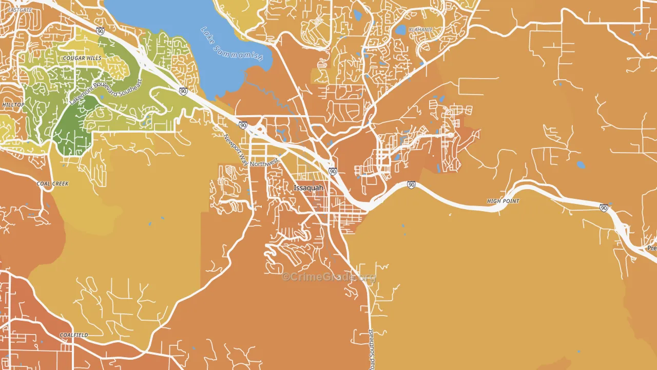 Issaquah, WA Map of Murder Rates