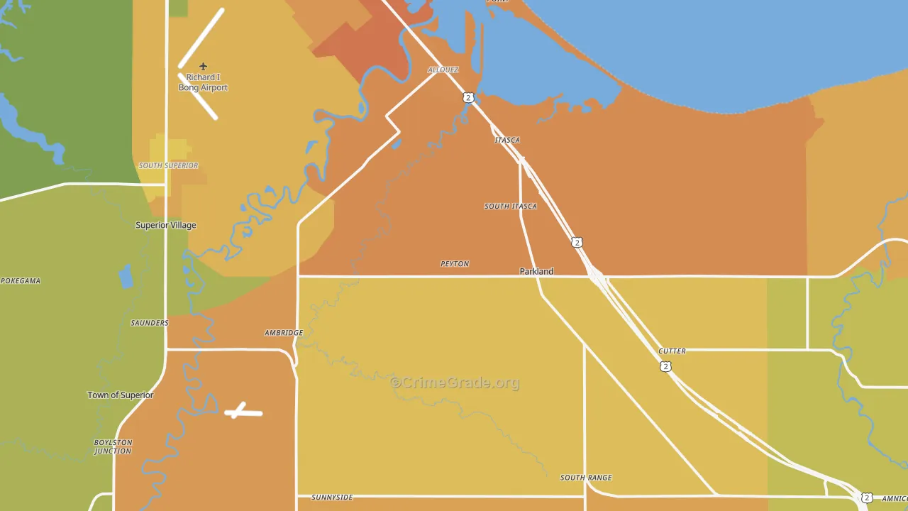 Itasca, WI Map of Murder Rates