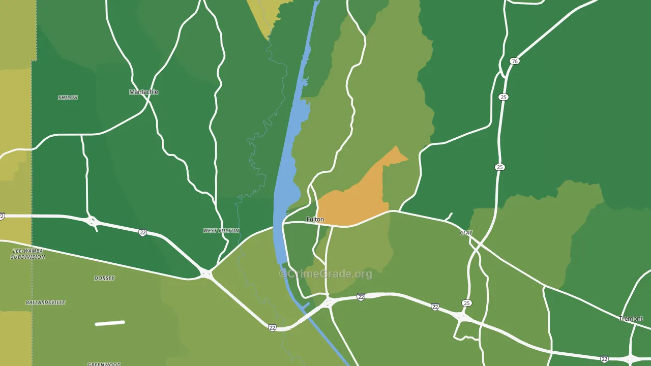 Itawamba County, MS Map of Murder Rates