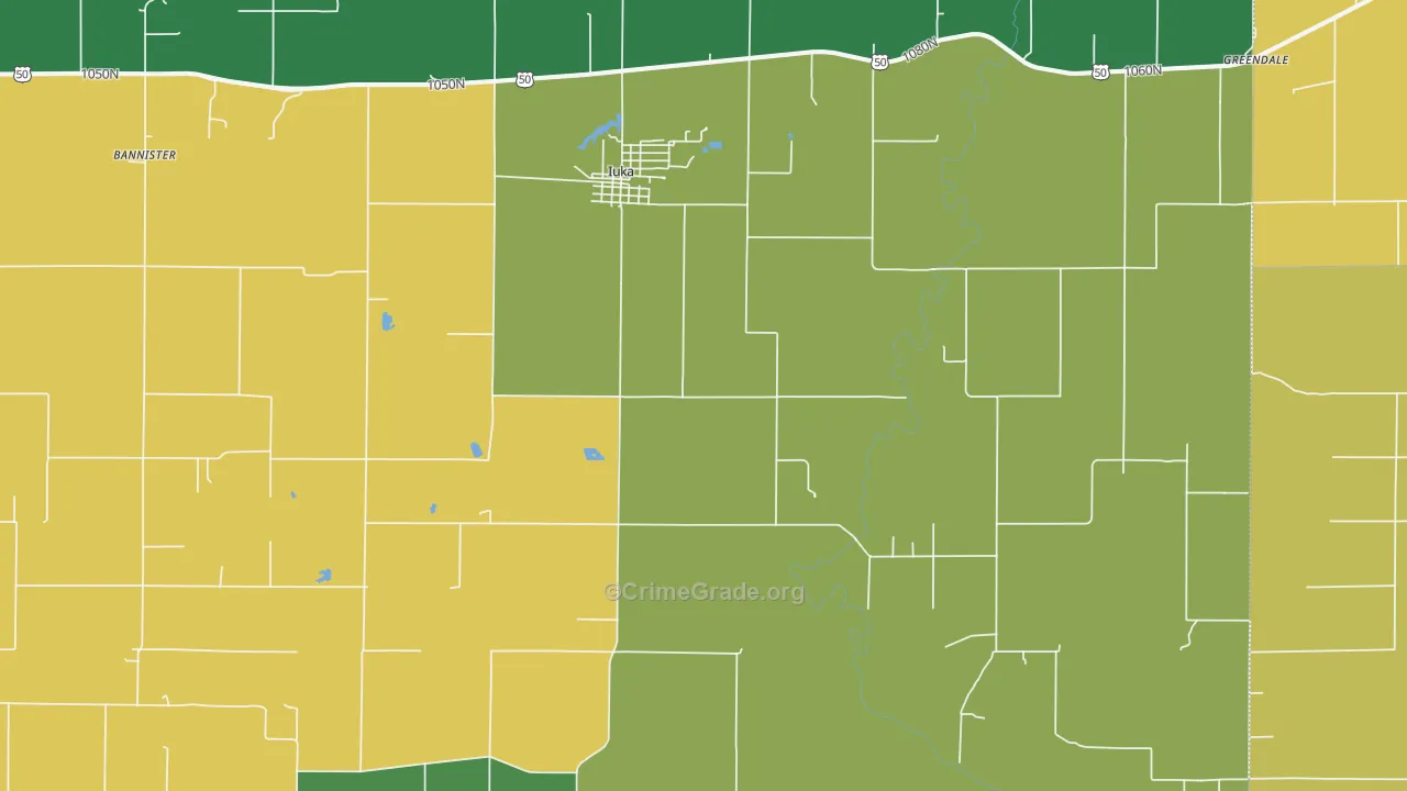 Iuka, IL Map of Murder Rates