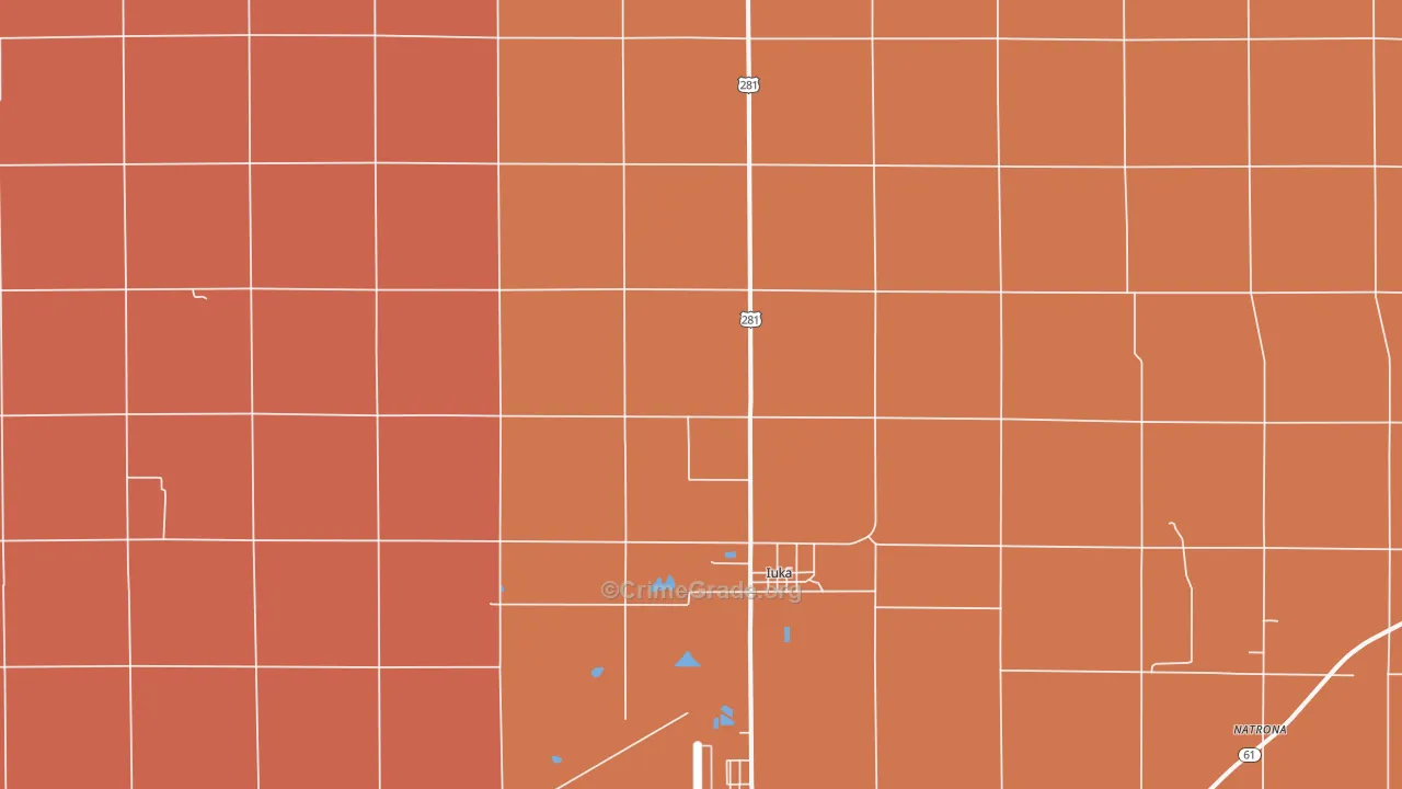 Iuka, KS Map of Murder Rates