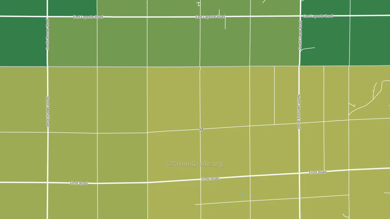 Iva, MI Map of Murder Rates