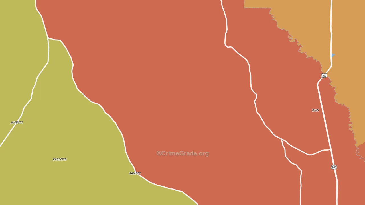 Ivan, AR Map of Murder Rates