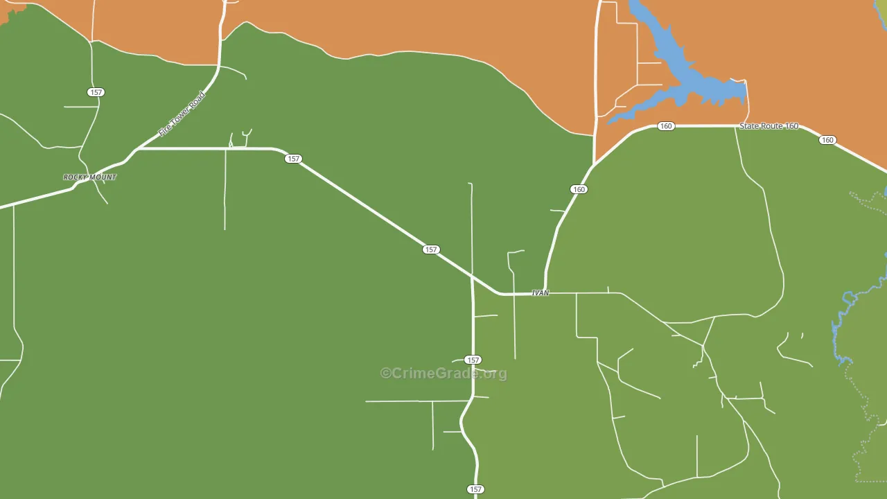 Ivan, LA Map of Murder Rates