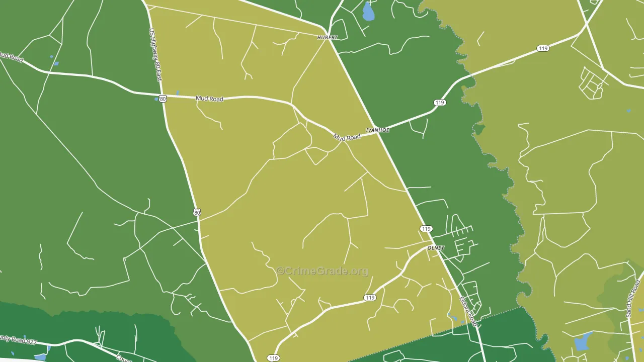 Ivanhoe, GA Map of Murder Rates