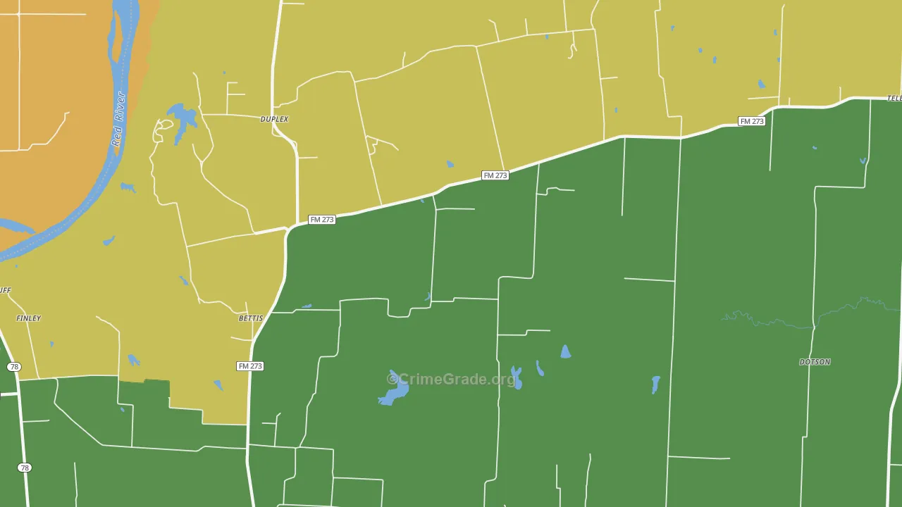 Ivanhoe, TX Map of Murder Rates