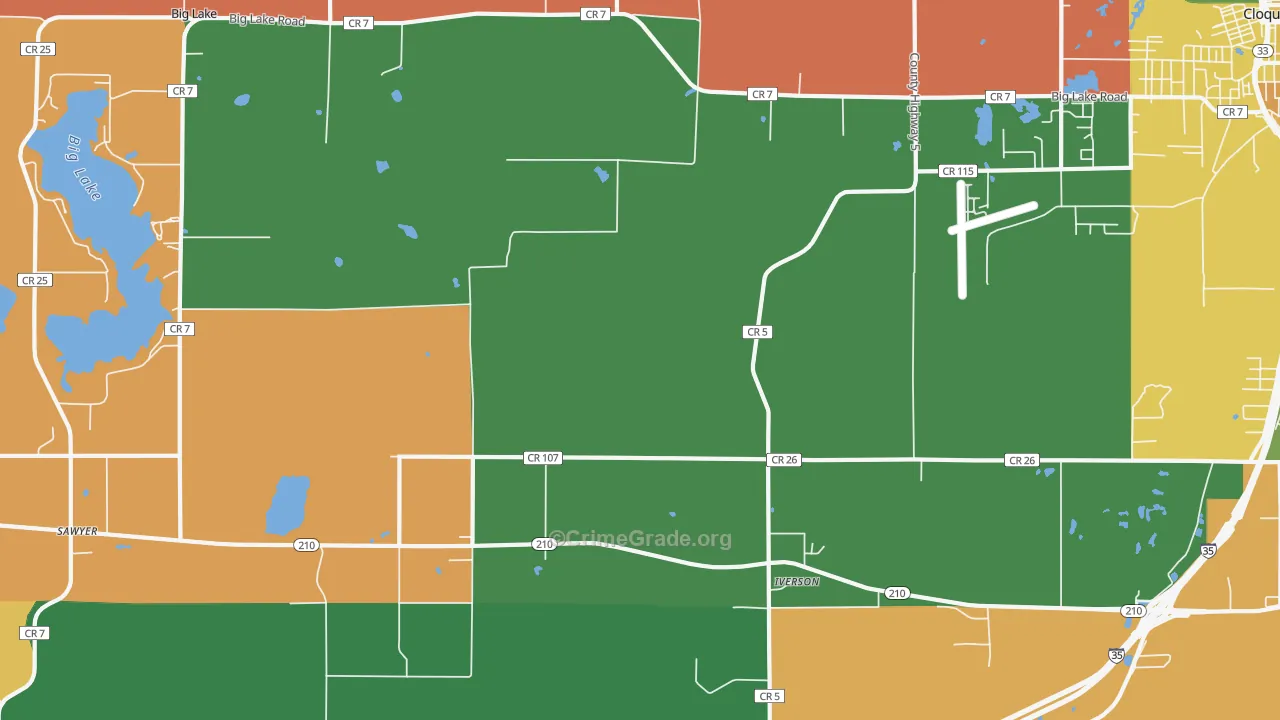 Iverson, MN Map of Murder Rates