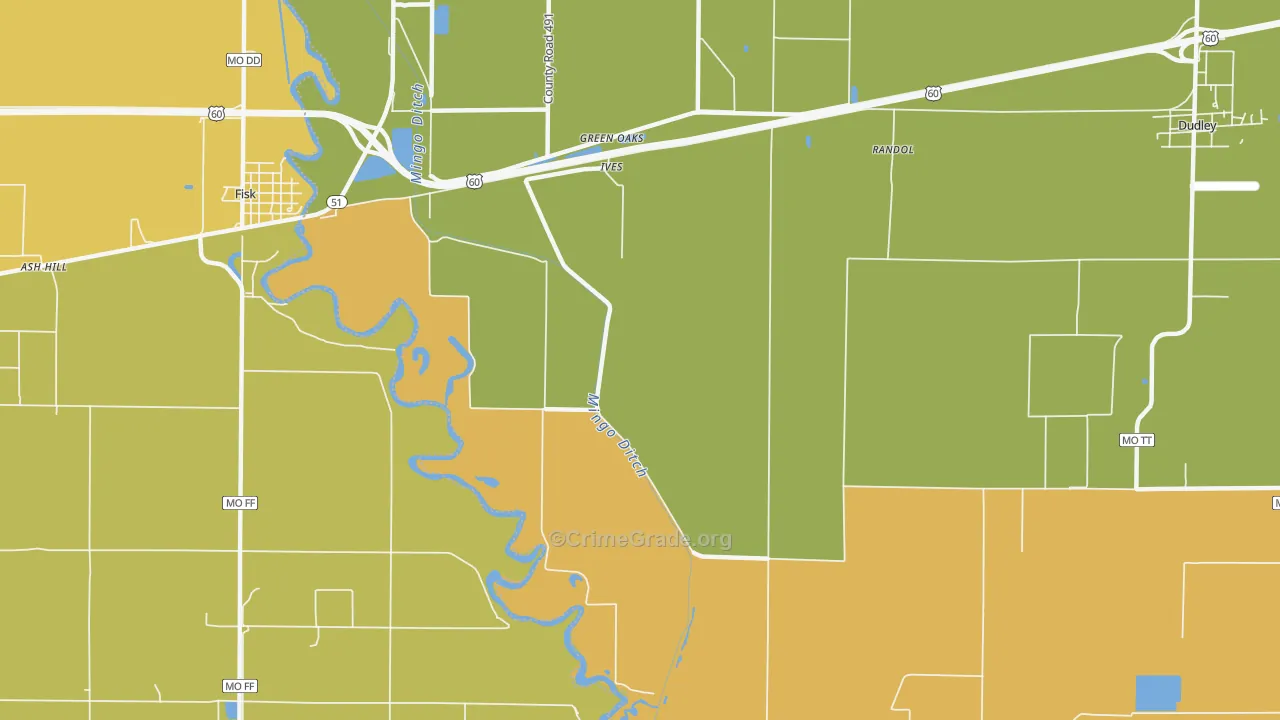 Ives, MO Map of Murder Rates