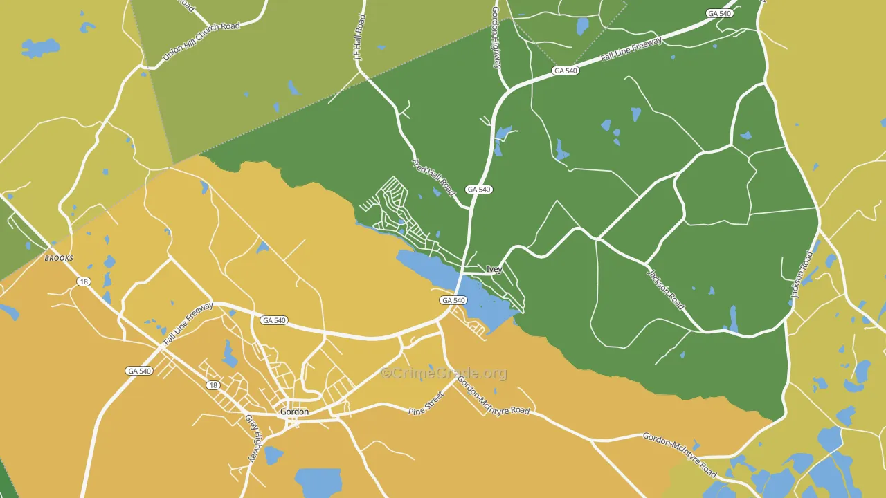 Ivey, GA Map of Murder Rates