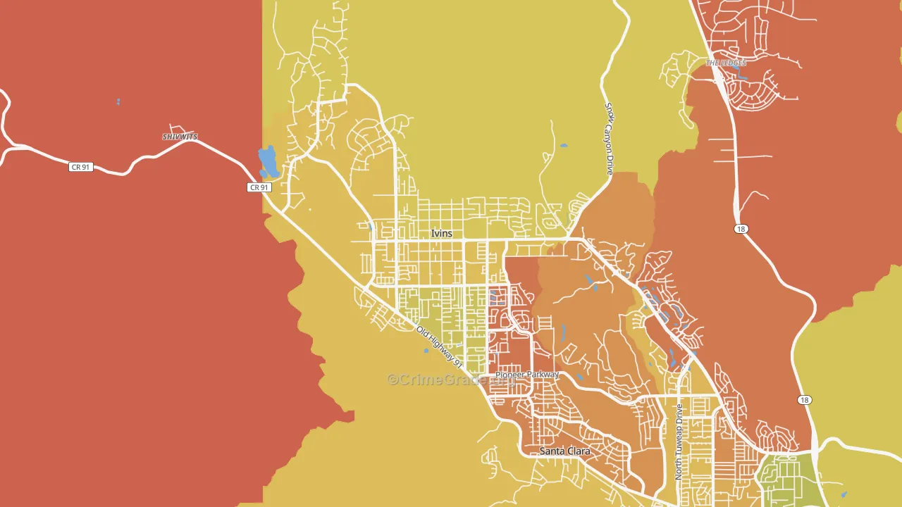 Ivins, UT Map of Murder Rates