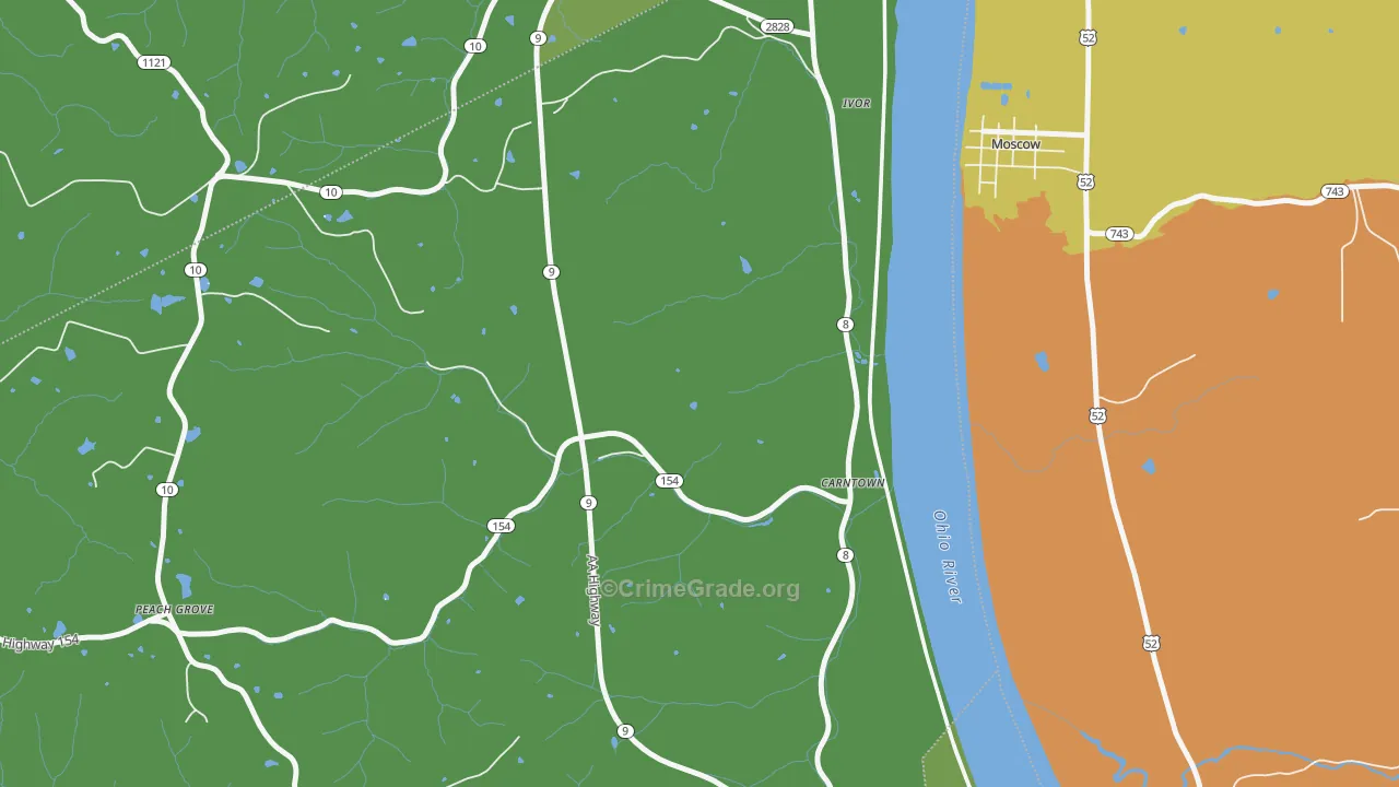 Ivor, KY Map of Murder Rates